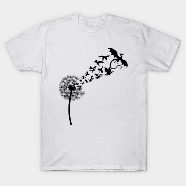 Dandelion Dragons Soar Free T-Shirt by IndoorFeats